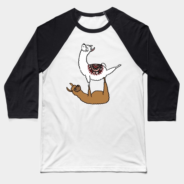 Acroyoga Llama Baseball T-Shirt by huebucket